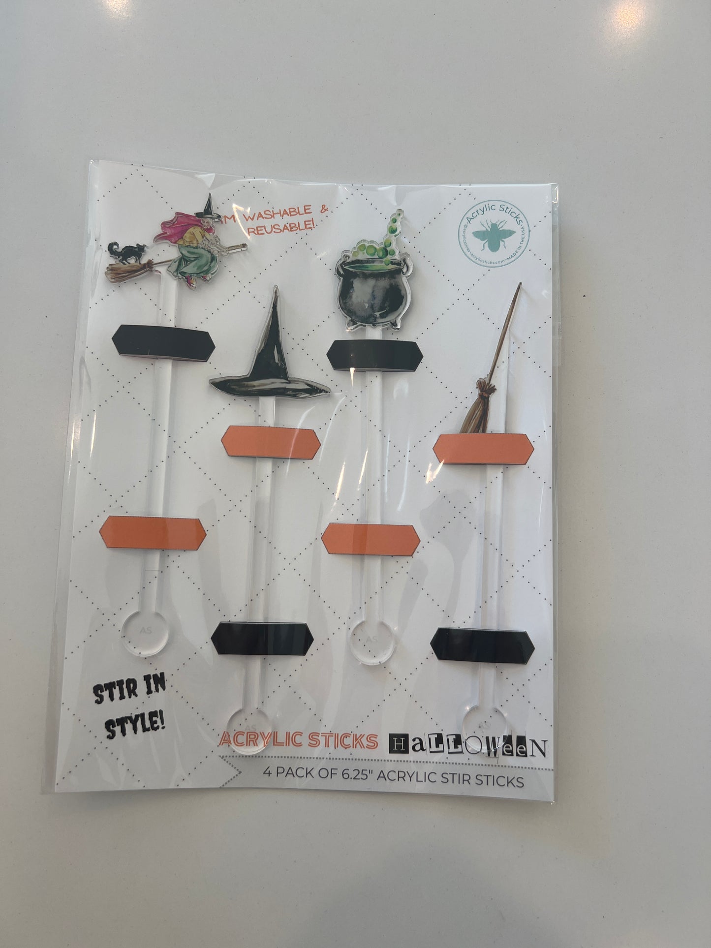 Stir Sticks - A Witch & Her Things - 4 count package size