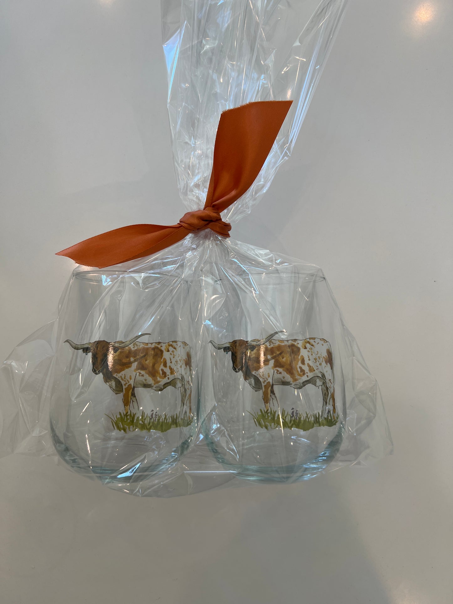 Longhorn Stemless Wine Glass - 2 count package size