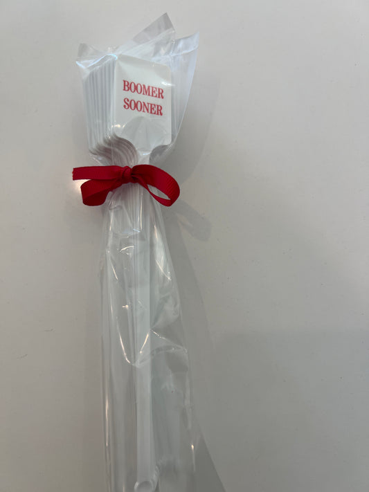 Beverage Stir - White Boomer Sooner - 10 count package size