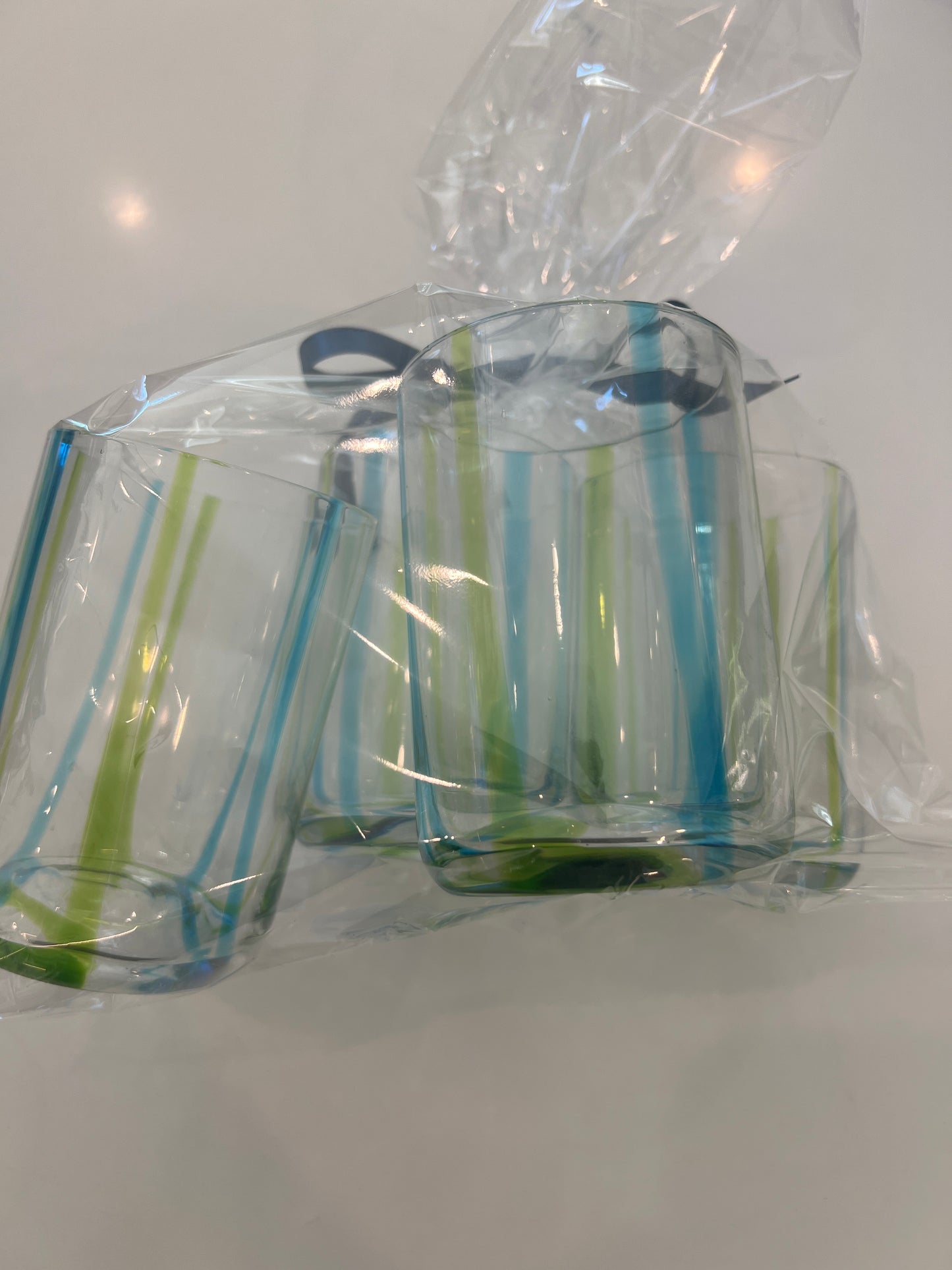Zafferano Tirache Tumbler - Aquamarine / Green- 4 count package size
