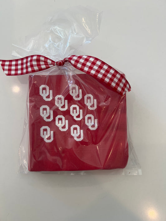 Beverage Napkin - Red OU - 25 count package size