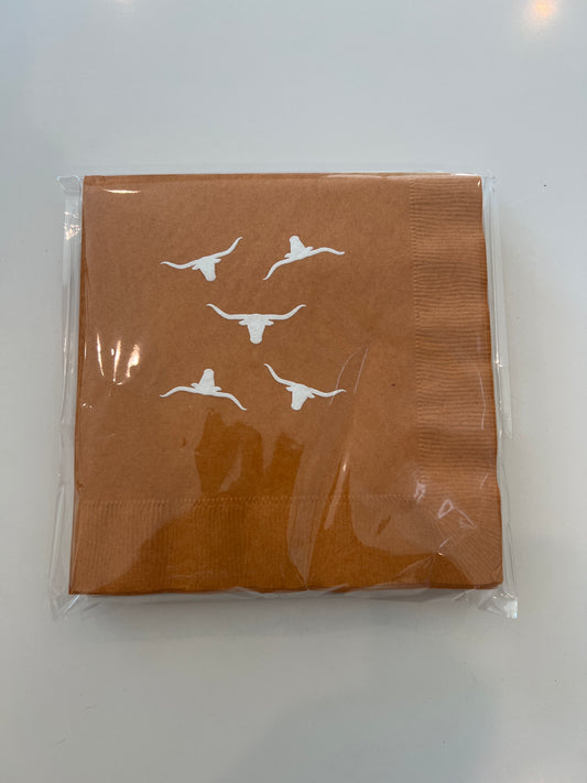 Lunch Napkin - Longhorn All Over - 20 count package size