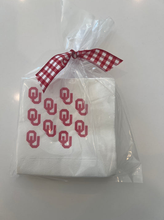 Beverage Napkin - White OU - 25 count package size