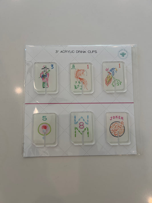 Drink Clip - Mahjong - 6 count package size